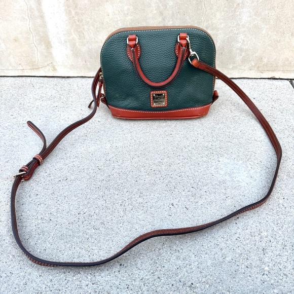 DOONEY & BURKE kirby BITSY satchel Handbag purse shoulder strap crossbody green - Picture 4 of 14